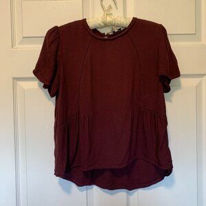 Aritzia Sunday Best Burgundy Boho Top